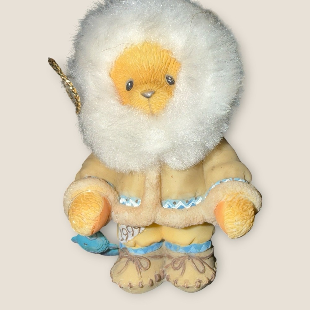 Vintage 1999 Priscilla Hillman Enesco Eskimo Ornament Figurine Arctic Fish